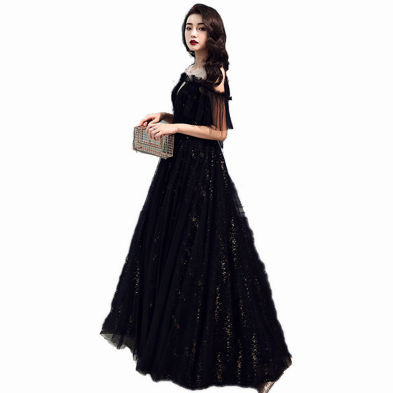 Ladies Banquet Black Long Evening Dress - globaltradeleader