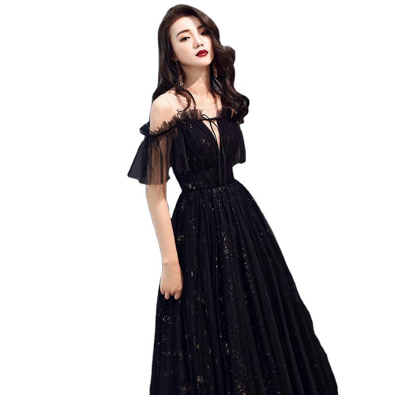 Ladies Banquet Black Long Evening Dress - globaltradeleader