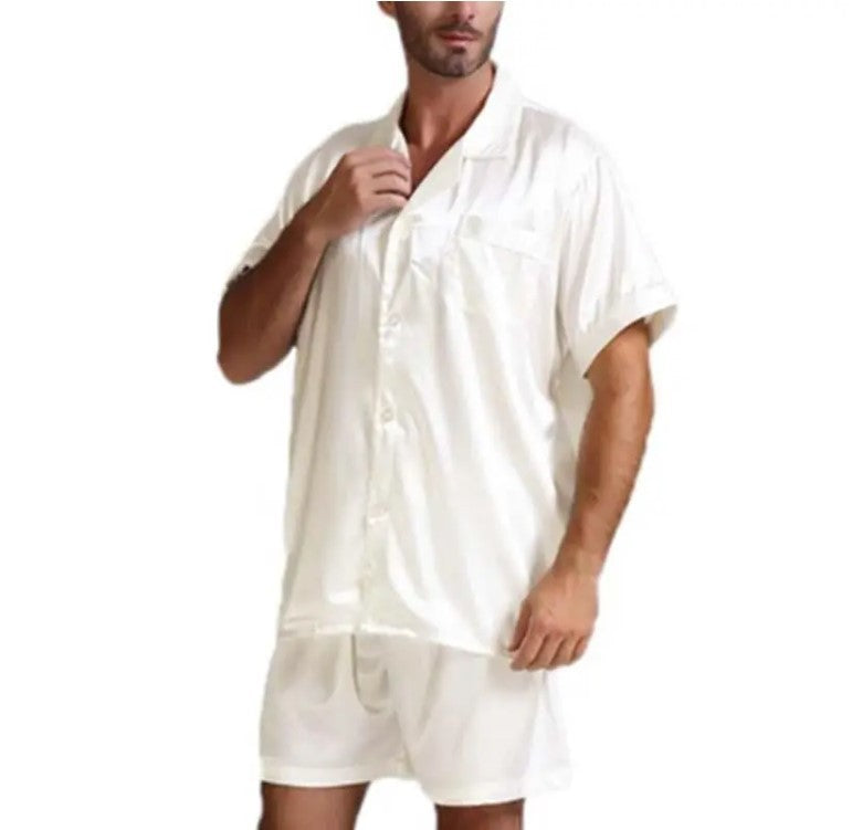 Wish Hot Sale Men's Solid Color Home Service Men's Pajamas Set