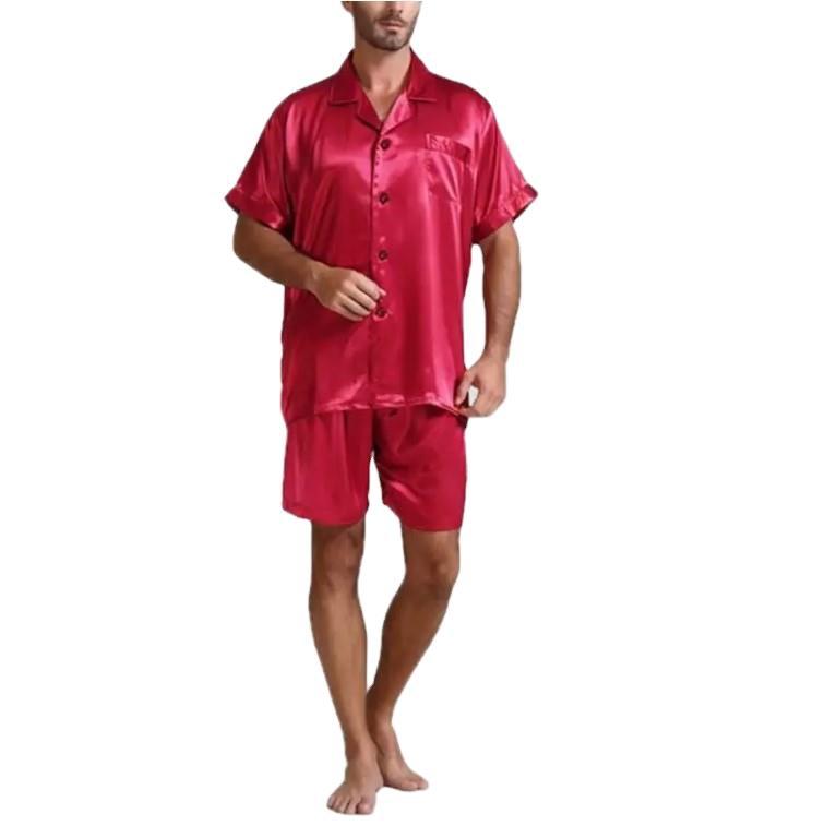 Wish Hot Sale Men's Solid Color Home Service Men's Pajamas Set