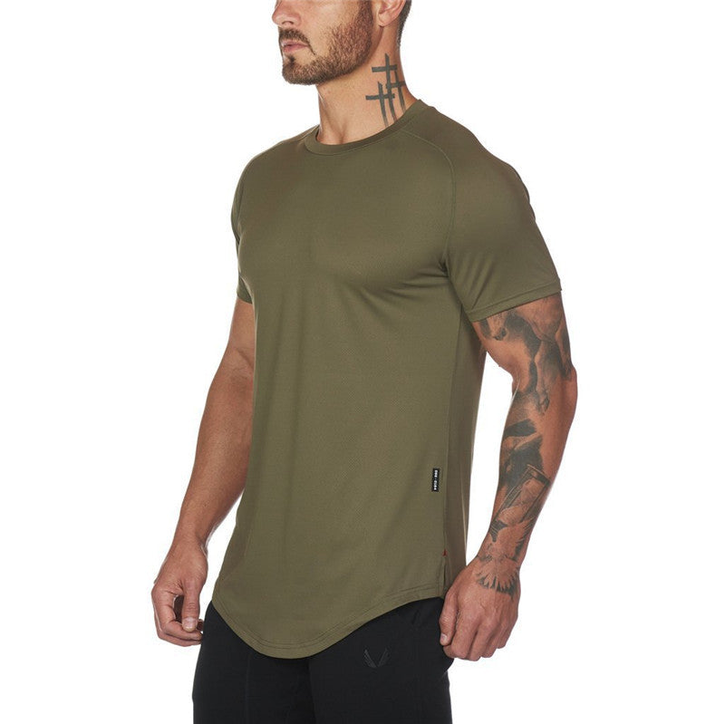 T-shirt Men's Slim Round Neck Mesh Breathable Short Sleeves - globaltradeleader