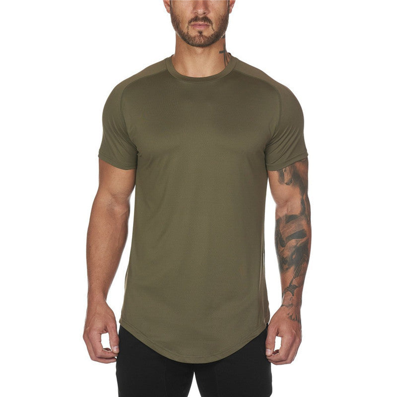 T-shirt Men's Slim Round Neck Mesh Breathable Short Sleeves - globaltradeleader