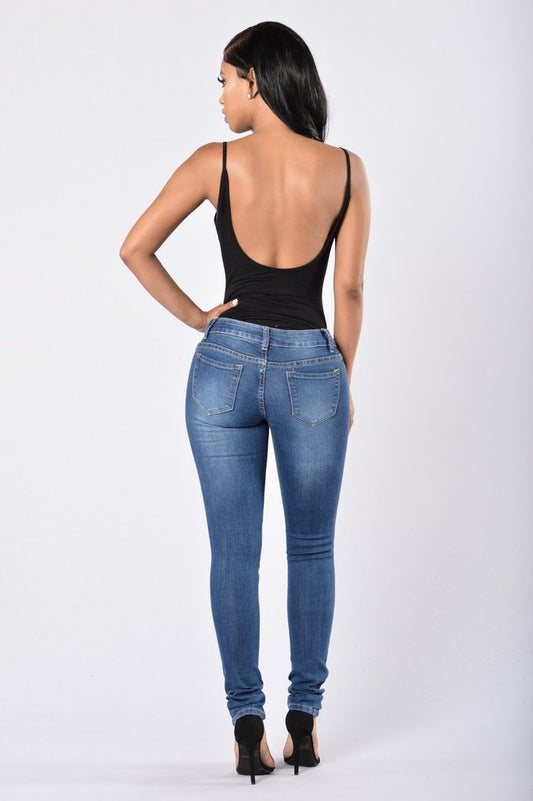 Women's Jeans Fashion Trend Ripped Denim Trousers Feet Pants - globaltradeleader