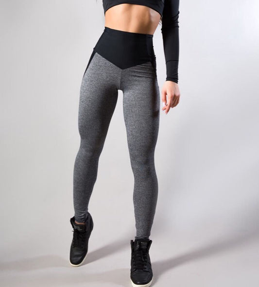 Contrasting Color Stitching Hip-Lifting Slim-Fitting Sports Running FitnessYoga Leggings - globaltradeleader