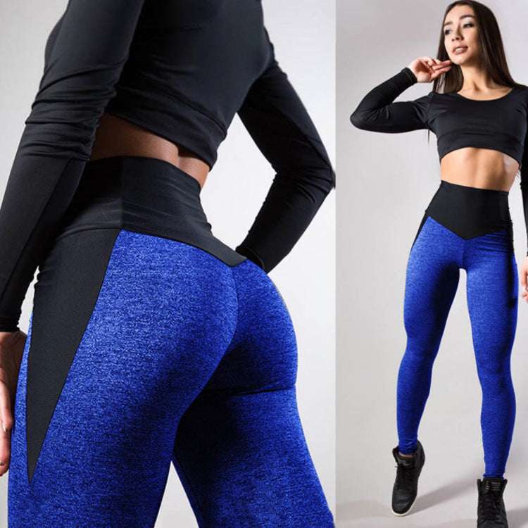 Contrasting Color Stitching Hip-Lifting Slim-Fitting Sports Running FitnessYoga Leggings - globaltradeleader