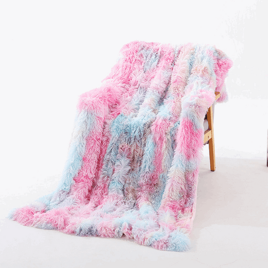 Plush Double-layer Blanket Sofa Cover Blanket Tie Dye Casual Blanket
