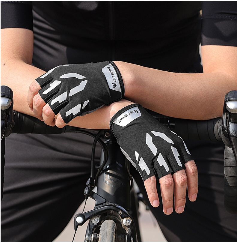 Reflective Short Fingers For Bicycle Gloves