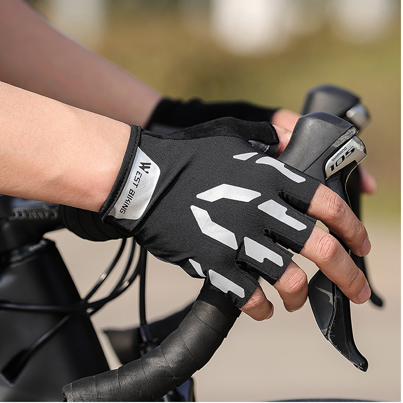 Reflective Short Fingers For Bicycle Gloves