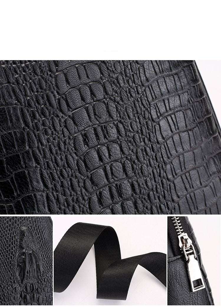 Men's New Crocodile Pattern Chest Bag Shoulder Bag Fashion Trend Messenger Bag