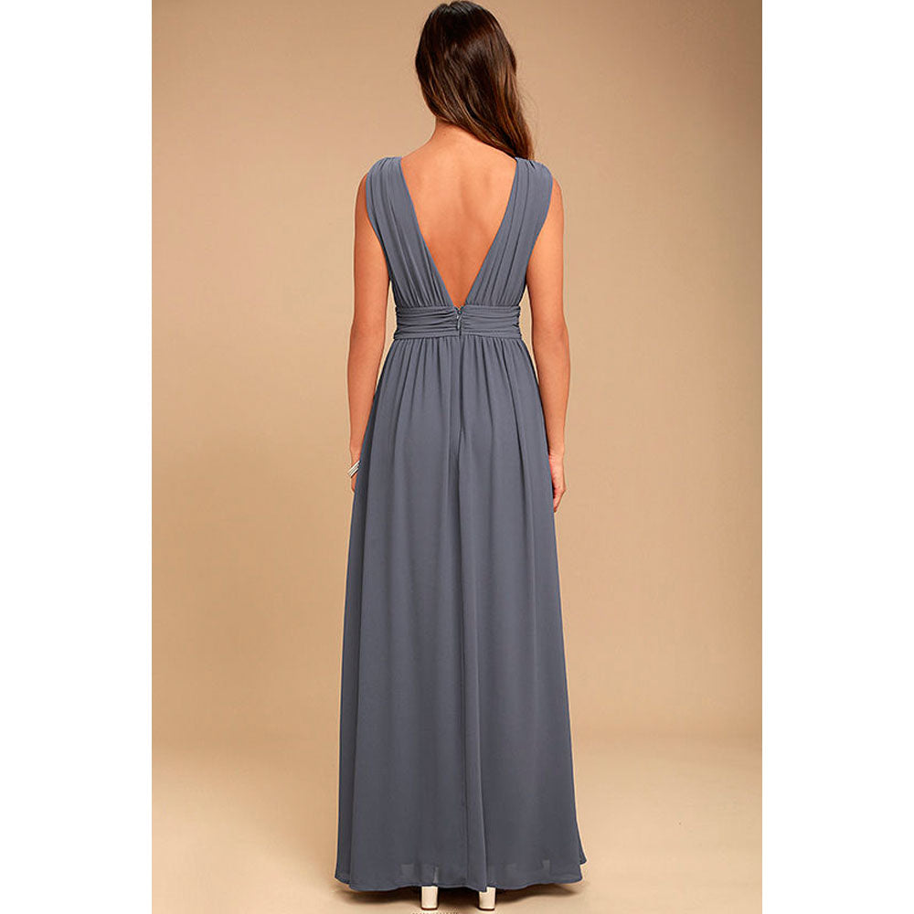 Women's Fashion Deep V Sleeveless Long Dress - globaltradeleader