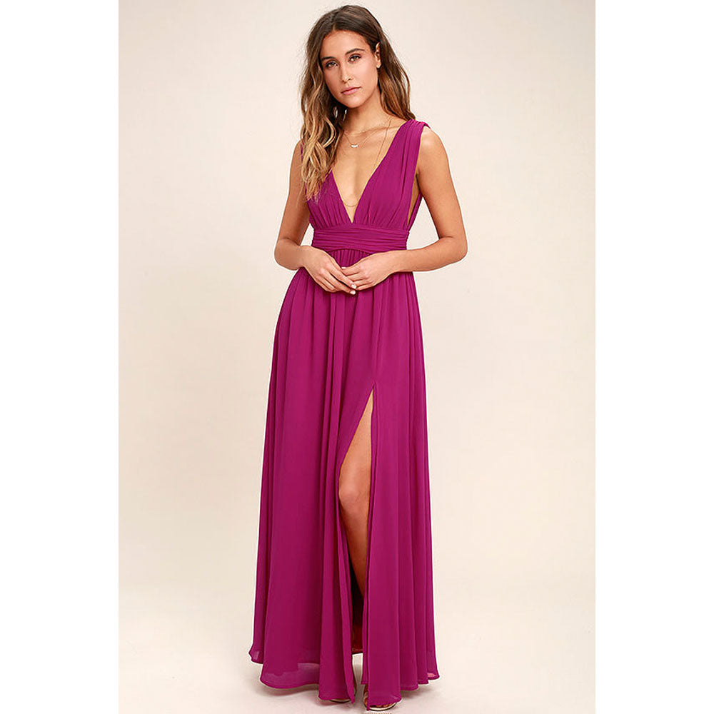 Women's Fashion Deep V Sleeveless Long Dress - globaltradeleader