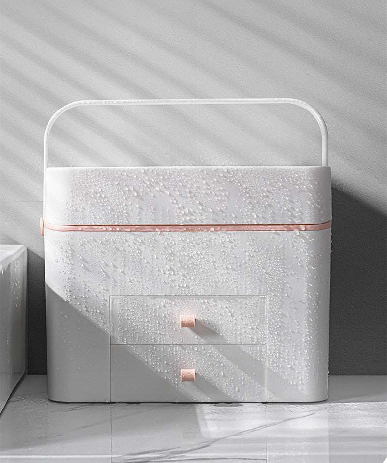 Large Capacity with Mirror Cosmetic Bag New Portable Oversized Storage Box Super Hot Suitcase for Women