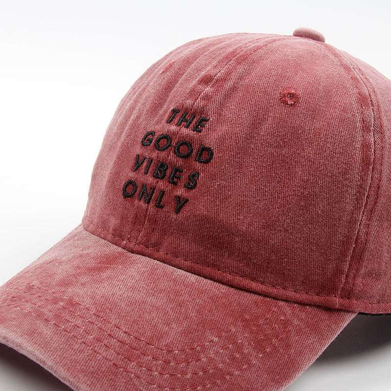 Washed New THE GOOD VIBES ONLY Dad Hat Men Women Cotton Baseball Cap Bone Snapback Cap Hats Bone Garros Wholesale - globaltradeleader