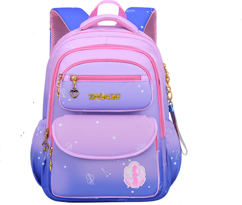 Kamida Primary School Schoolbag Female Sweet And Cute Gradient Backpack 1-3-6 Grade Large Capacity