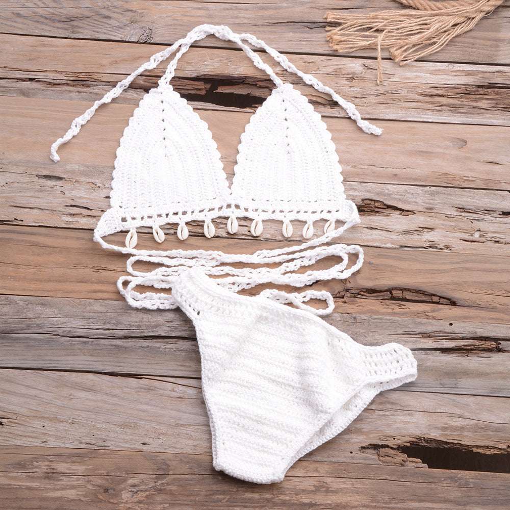 Hollow Shell Top Hand-Woven Bikini Outdoor - globaltradeleader