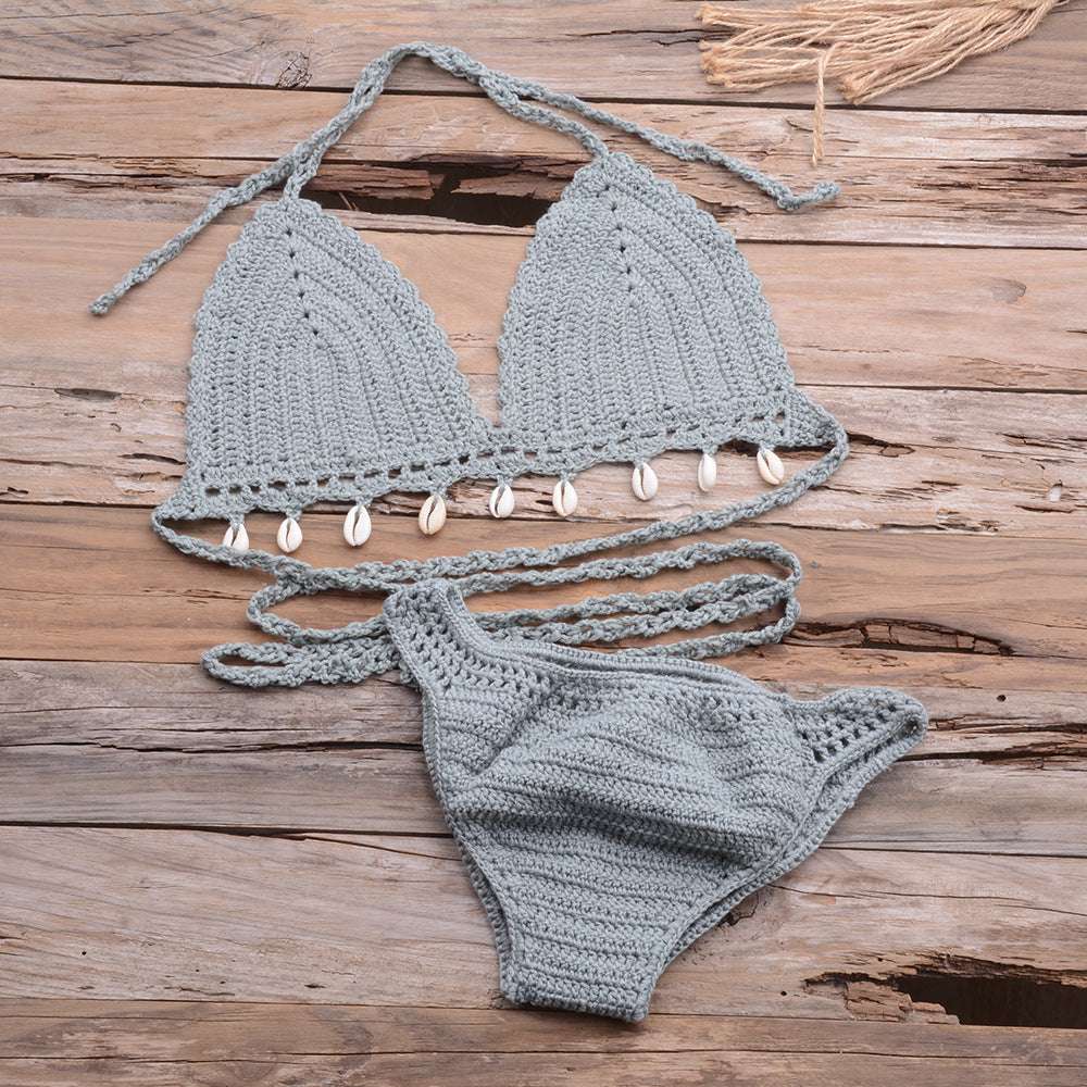 Hollow Shell Top Hand-Woven Bikini Outdoor - globaltradeleader