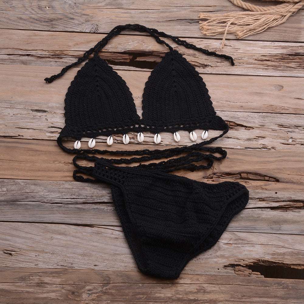 Hollow Shell Top Hand-Woven Bikini Outdoor - globaltradeleader