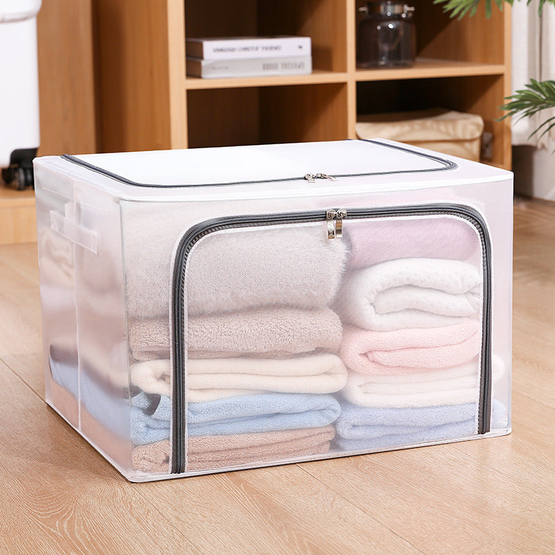 Nylon Mesh Storage Box Steel Frame Breathable Clothes Folding Storage Box Large Quilt Moving Storage Box Waterproof