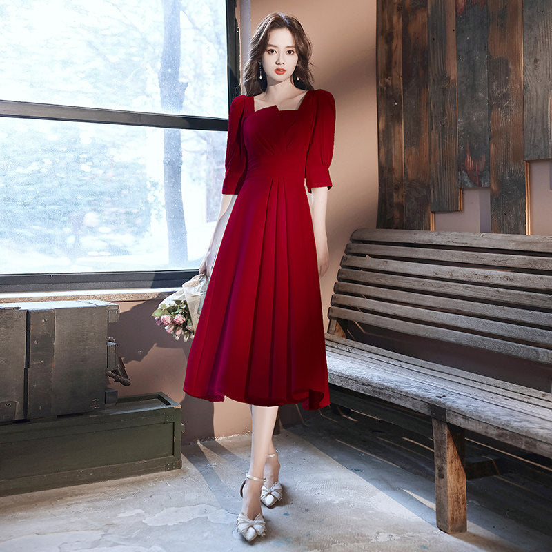 Burgundy Engagement Dress Can Usually Be Worn As A Wedding Dress - globaltradeleader