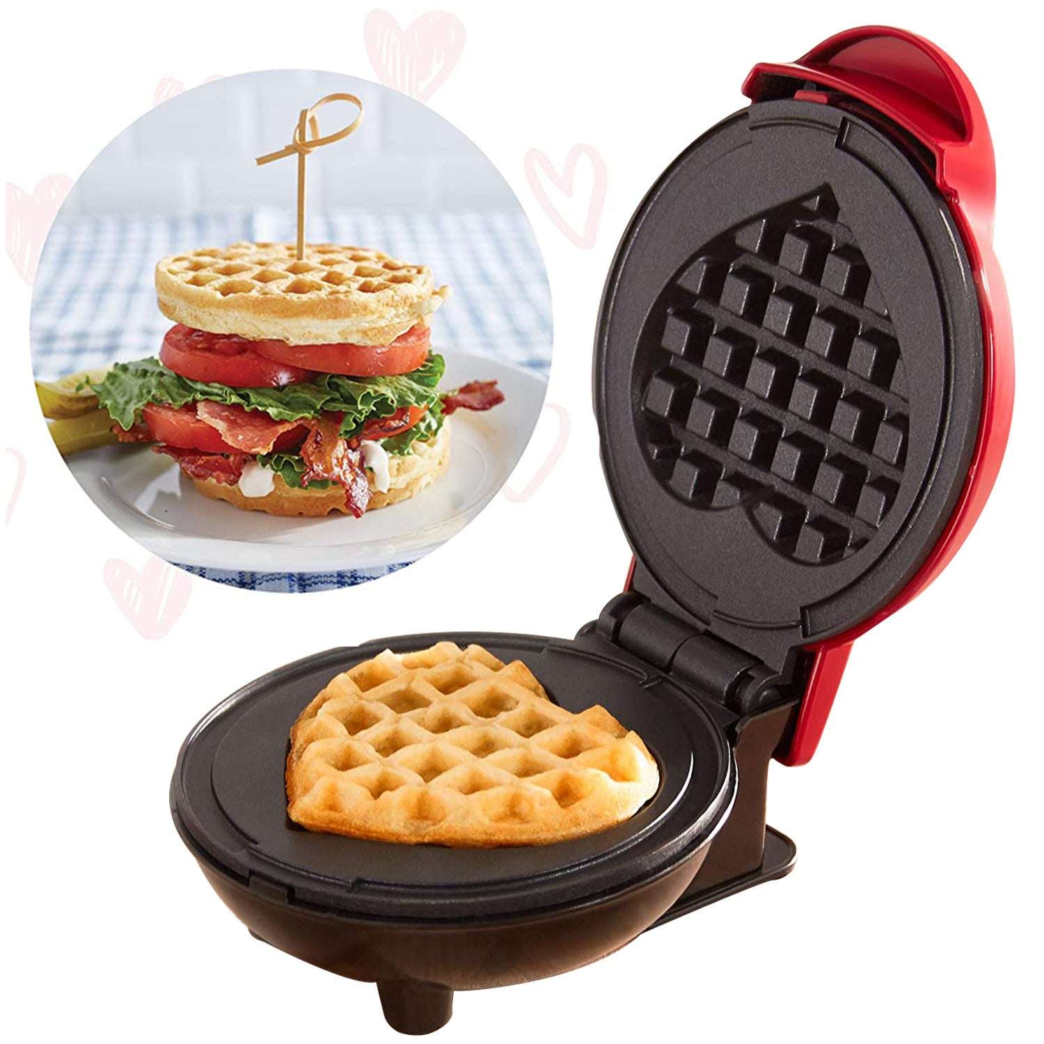 Mini Waffle Maker Waffle Home Children'S Breakfast Machine Portable Electric Baking Pan Light Food Machine - globaltradeleader