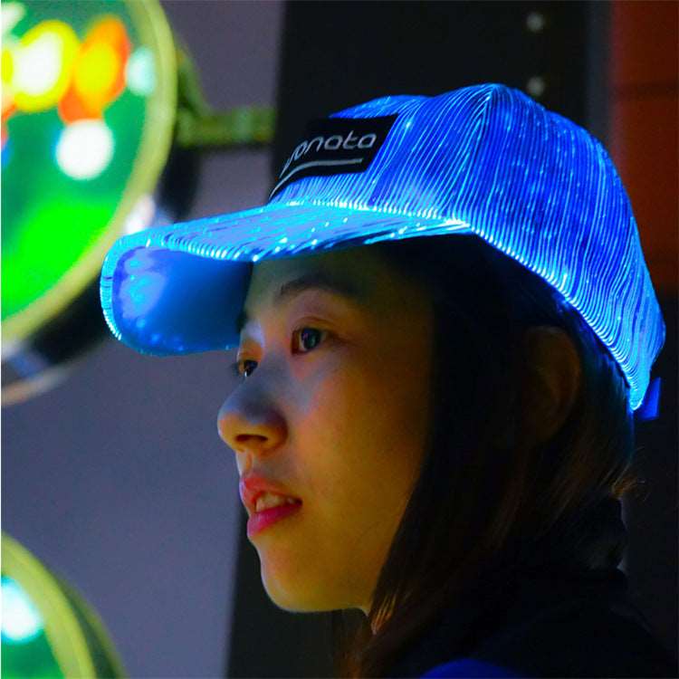 Luminous Baseball Cap Halloween Outdoor Fiber Optic Luminous Cap LED Luminous Cap - globaltradeleader
