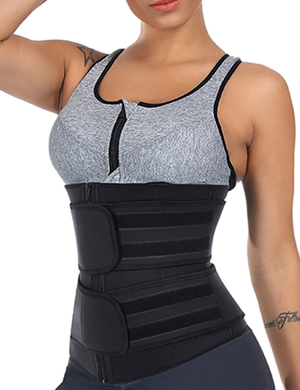 Double Waist Belt Waist Trainer Steel Bone Corset Waist Trainer Neoprene Corset - globaltradeleader