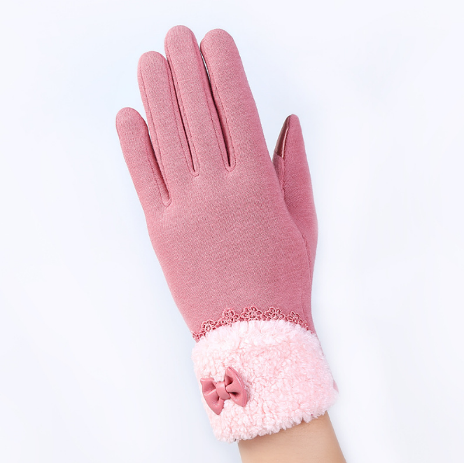 Touch screen ladies winter gloves outdoor sports cycling driving warm gloves not falling velvet gloves