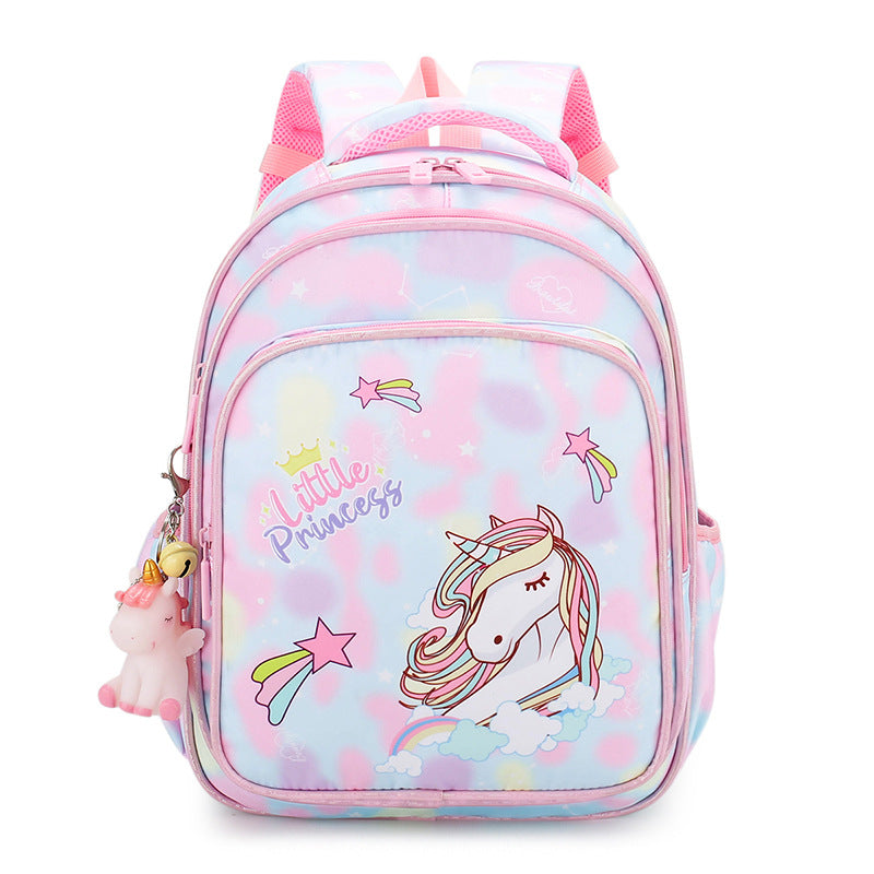 Rainbow Gradient Cartoon Tutoring Children Backpack Elementary School Schoolbag