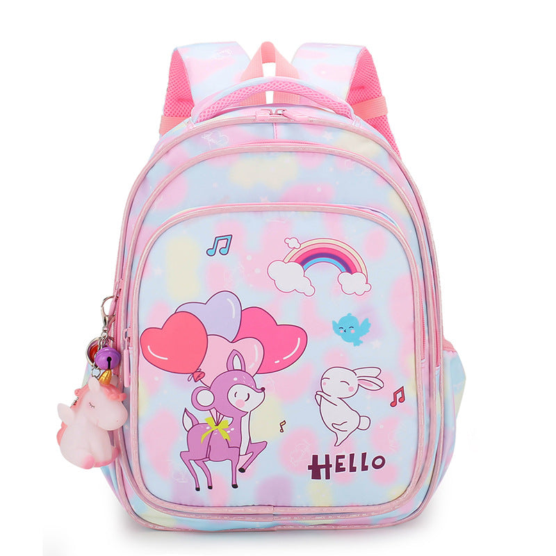 Rainbow Gradient Cartoon Tutoring Children Backpack Elementary School Schoolbag