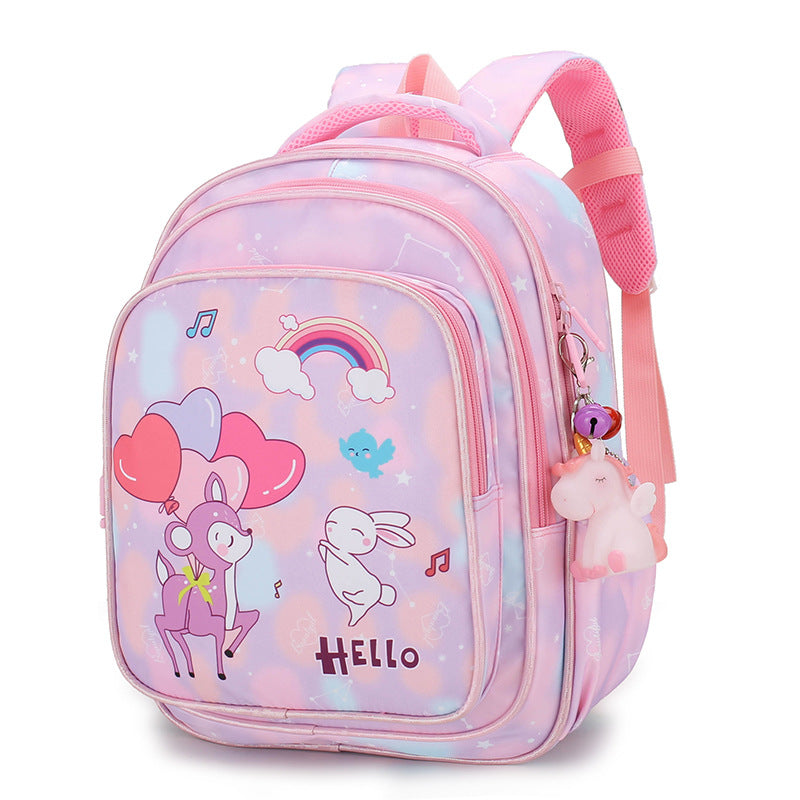 Rainbow Gradient Cartoon Tutoring Children Backpack Elementary School Schoolbag