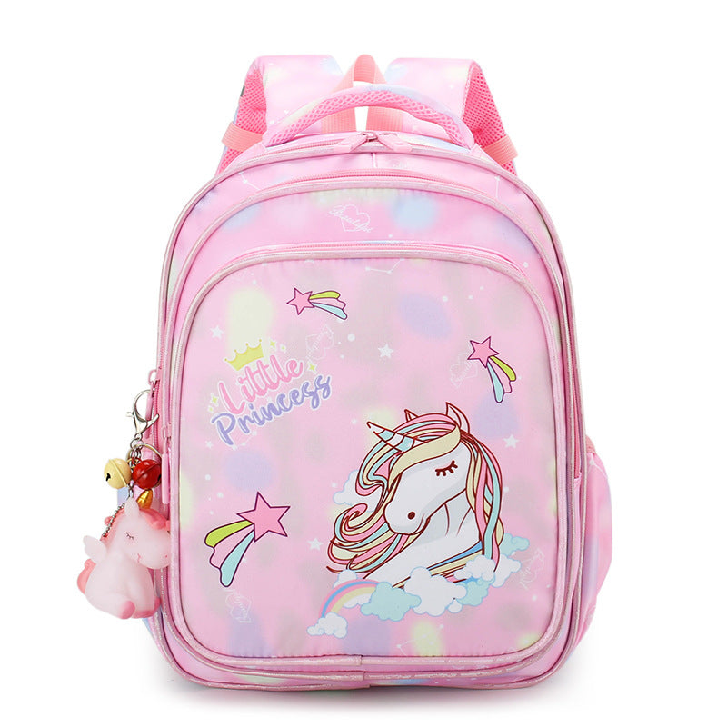 Rainbow Gradient Cartoon Tutoring Children Backpack Elementary School Schoolbag