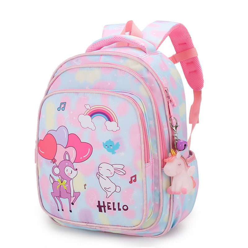 Rainbow Gradient Cartoon Tutoring Children Backpack Elementary School Schoolbag