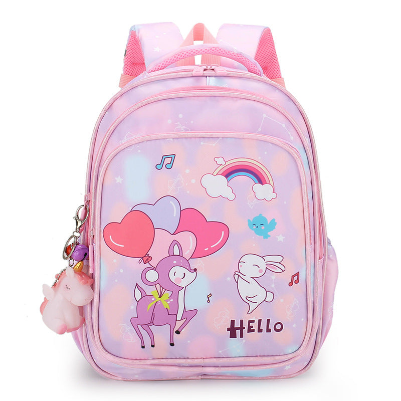 Rainbow Gradient Cartoon Tutoring Children Backpack Elementary School Schoolbag