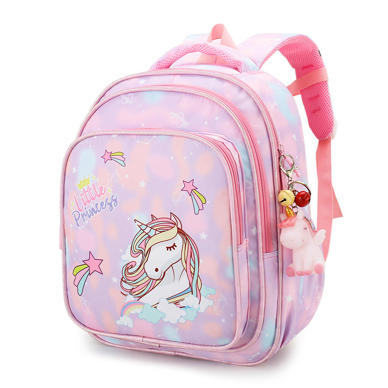 Rainbow Gradient Cartoon Tutoring Children Backpack Elementary School Schoolbag