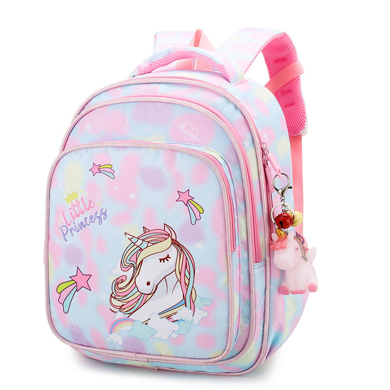 Rainbow Gradient Cartoon Tutoring Children Backpack Elementary School Schoolbag