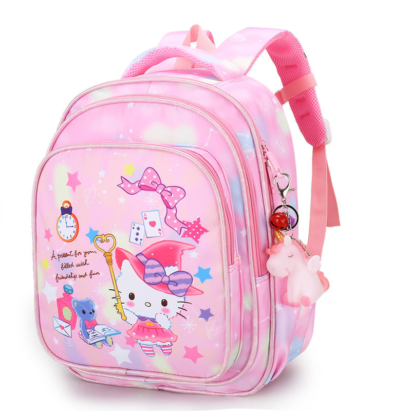 Rainbow Gradient Cartoon Tutoring Children Backpack Elementary School Schoolbag