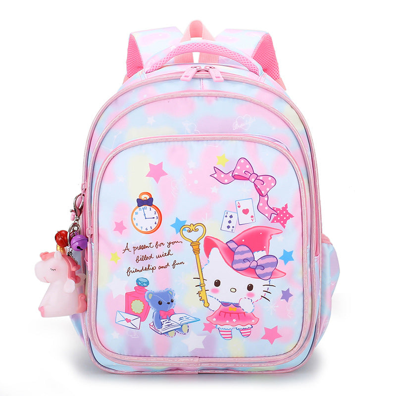 Rainbow Gradient Cartoon Tutoring Children Backpack Elementary School Schoolbag