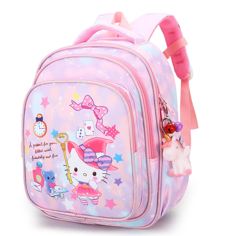 Rainbow Gradient Cartoon Tutoring Children Backpack Elementary School Schoolbag