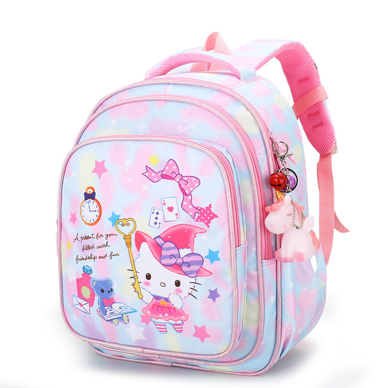 Rainbow Gradient Cartoon Tutoring Children Backpack Elementary School Schoolbag