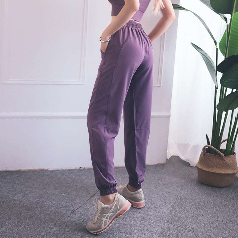 Peach Breech Loose Casual Bunched Quick Drying Sweatpants For Women - globaltradeleader