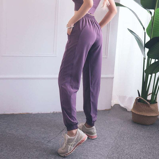Peach Breech Loose Casual Bunched Quick Drying Sweatpants For Women - globaltradeleader