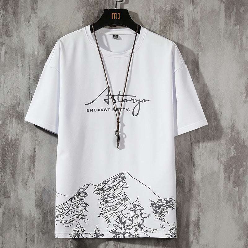 Set of Men's Fashion Brand Loose Short Sleeve Shorts - globaltradeleader