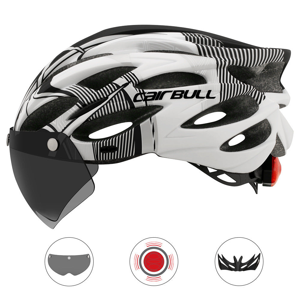 Cairbull Allroad Road Mountain Bike Riding Helmet With Lens And Brim Tail Light