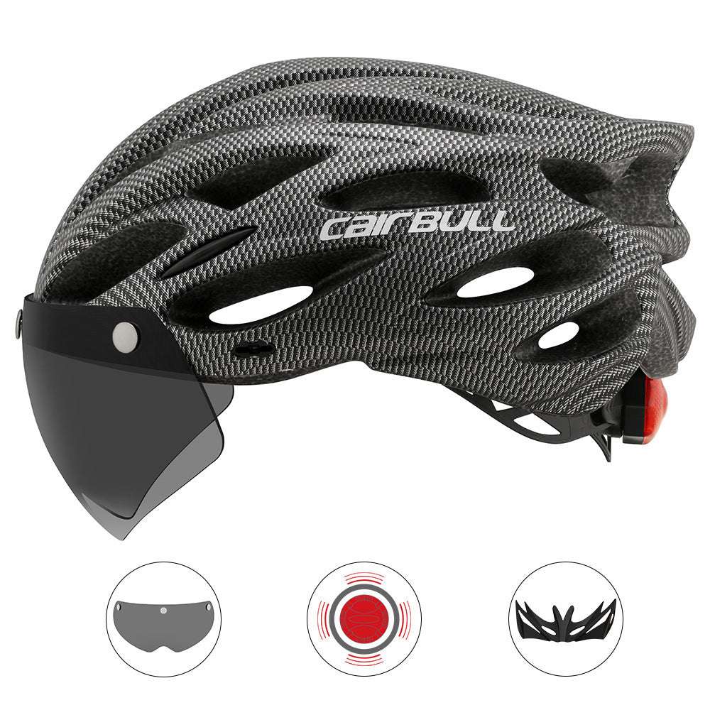 Cairbull Allroad Road Mountain Bike Riding Helmet With Lens And Brim Tail Light