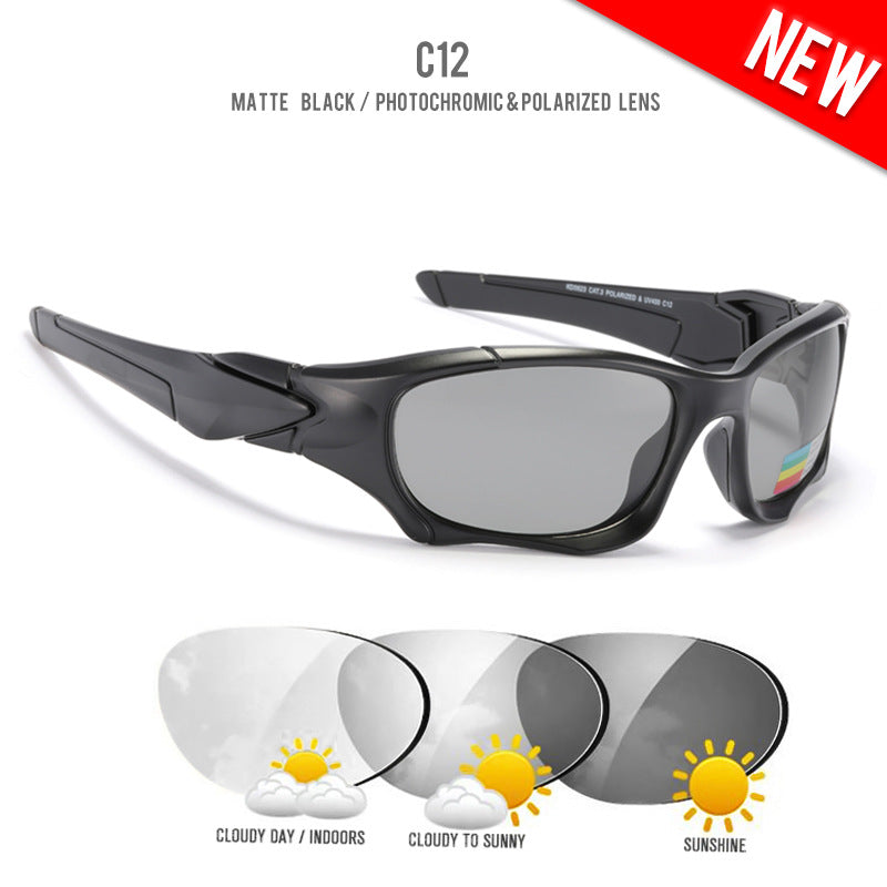 Polarized Real Film Cycling Sports Sunglasses, Night Vision Colorful Mirror Men'S And Women'S Sun Sunglasses