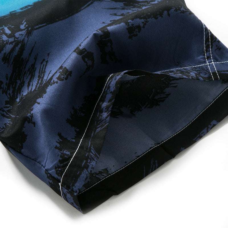 Striped Print Seaside Plus Size Beach Shorts Men - globaltradeleader