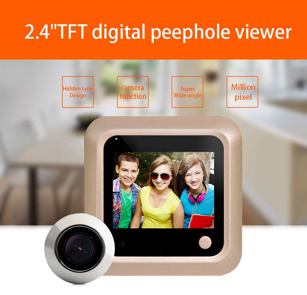 Hidden Smart Electronic Peephole Wired Anti-Theft Door Mirror Video Doorbell