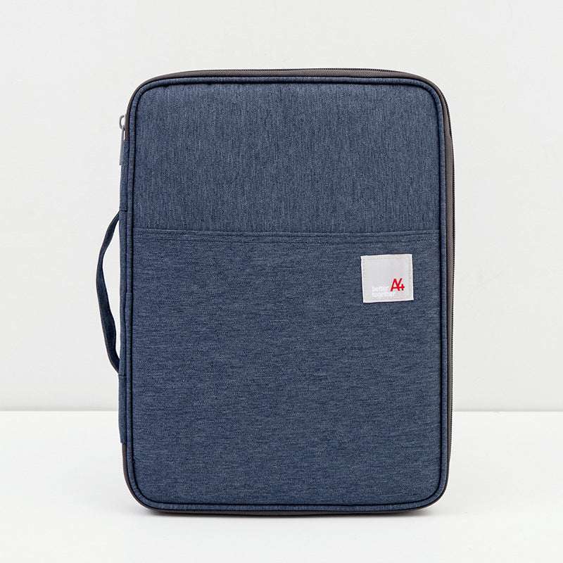 Portable File Bag File Storage Multi-Layer Information Bag Zipper Canvas Female Briefcase