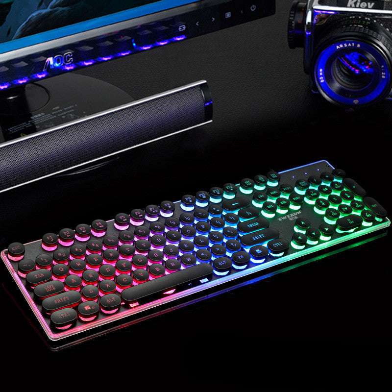 Forerunner Gx60 Punk Manipulator Feel Glowing Retro Gaming Computer Usb Wired Chicken Keyboard Wholesale
