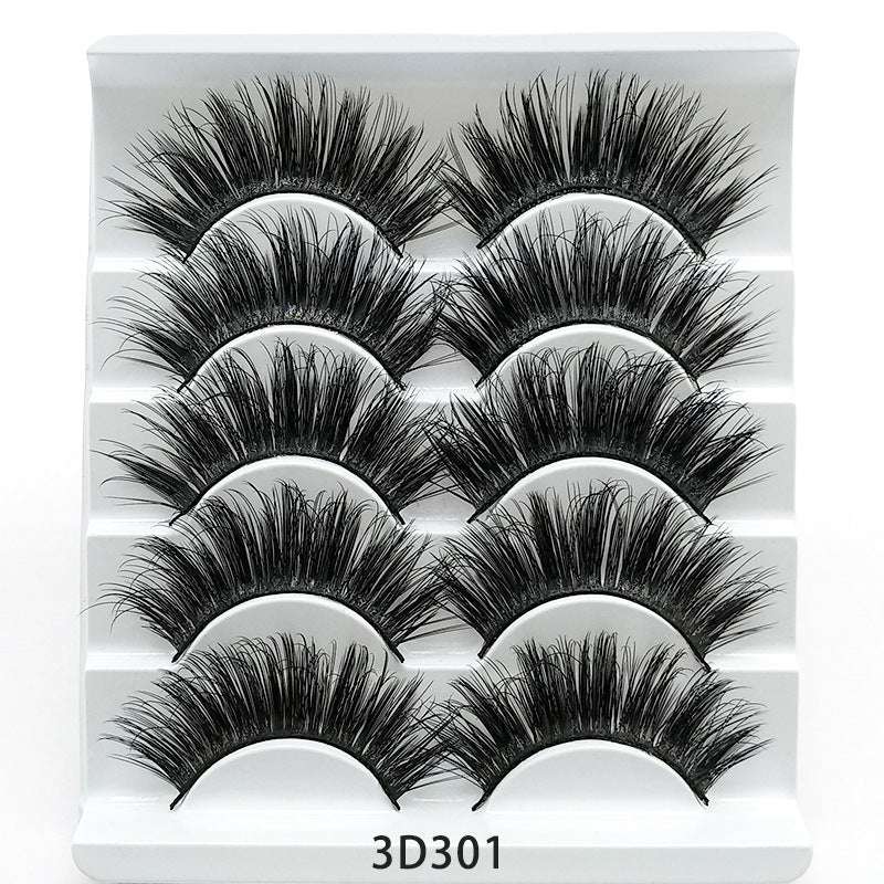 Mink False Eyelashes 3D False Eyelashes Five Pairs Of Soft Cotton Stalk Eyelashes